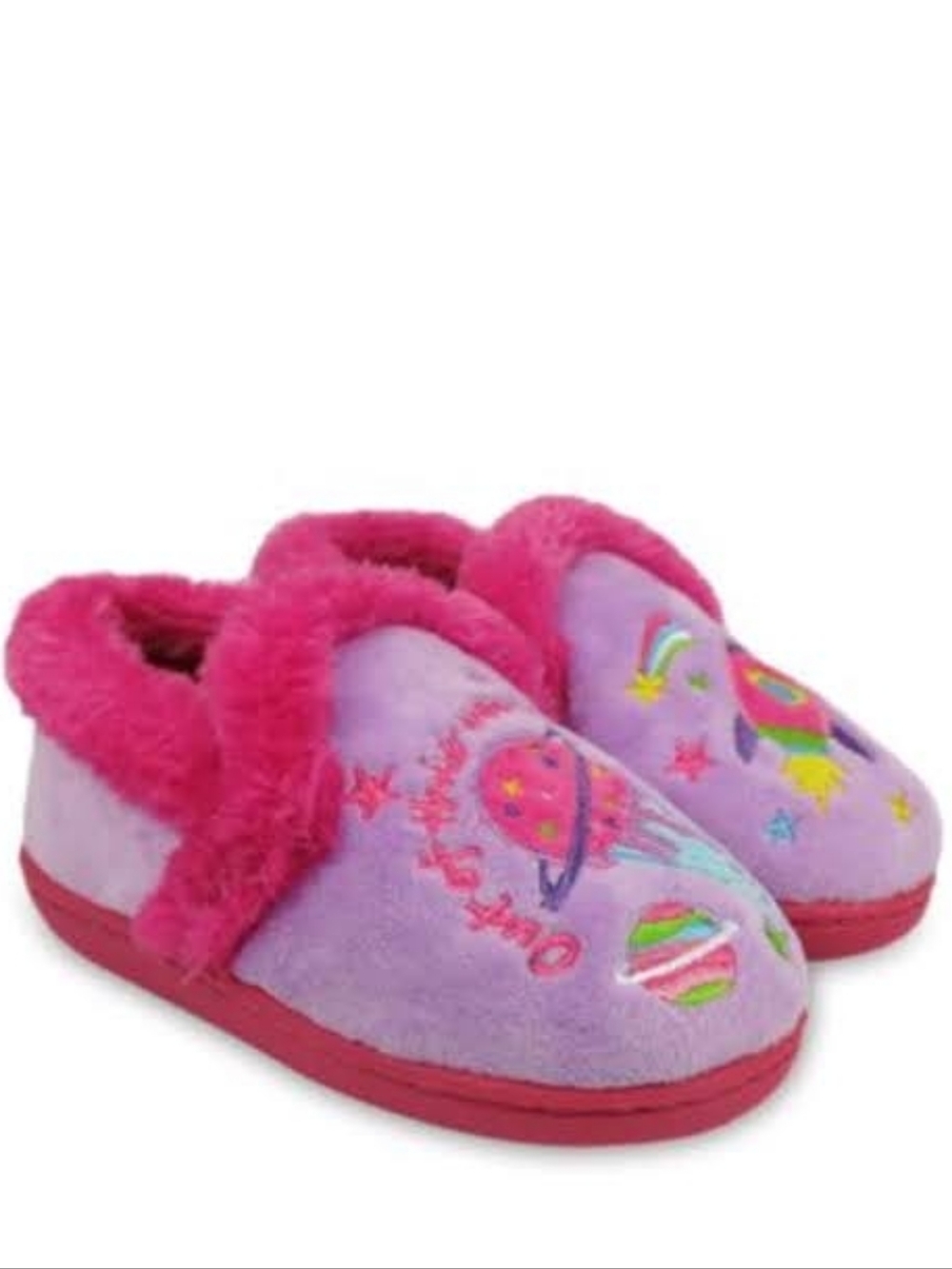NWT Wonder Nation Kids Lilac Space Plush Slippers - Size: 9-10